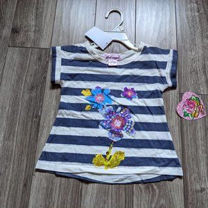 [KIDS 2/$20] NWT Toddler Girl (2T) - PINK ANGEL Painter's Stripe Tee